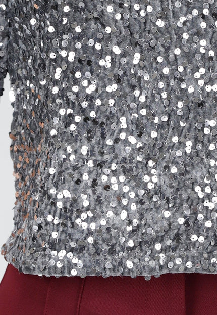 Zilveren Pailletten Top