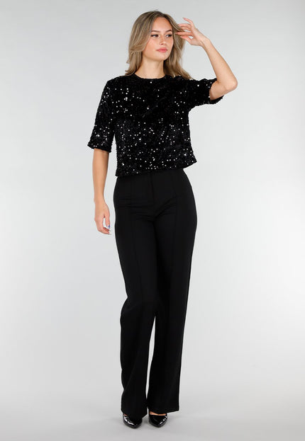 Zwarte Pailletten Top