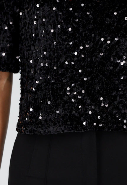 Zwarte Pailletten Top