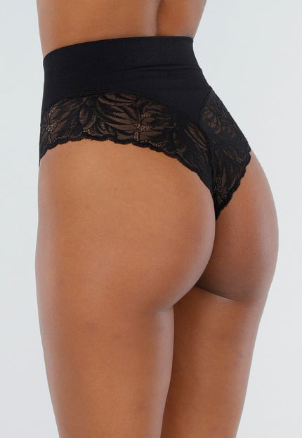 OP=OP.03.NL Corrigerende Zwarte Slip met Kant