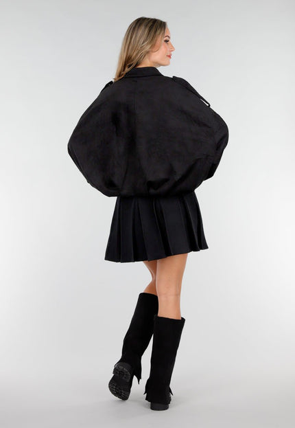 NEW151025 Zwarte Suèdelook Jasje