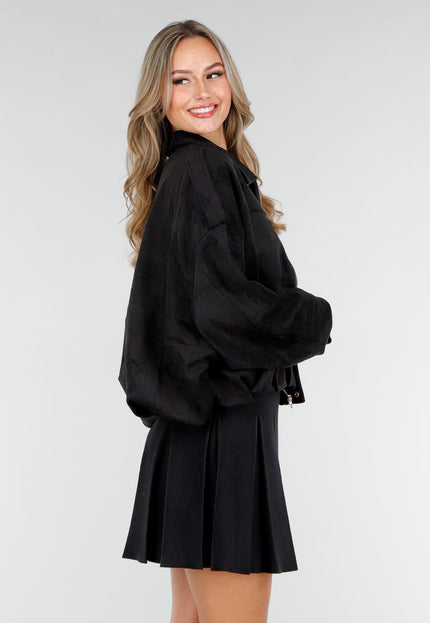 NEW151025 Zwarte Suèdelook Jasje