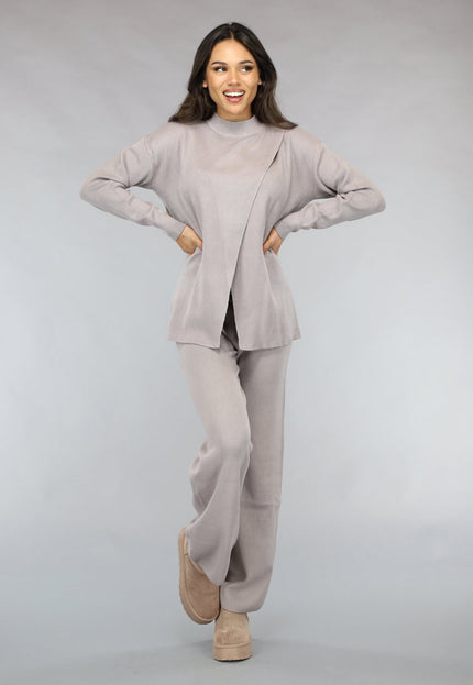 NEW1511 Zachte Taupe Lounge Set met Overslag