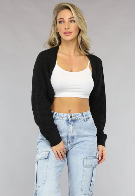OP=OP.49.NL Zwart Gebreid Bolero Vestje
