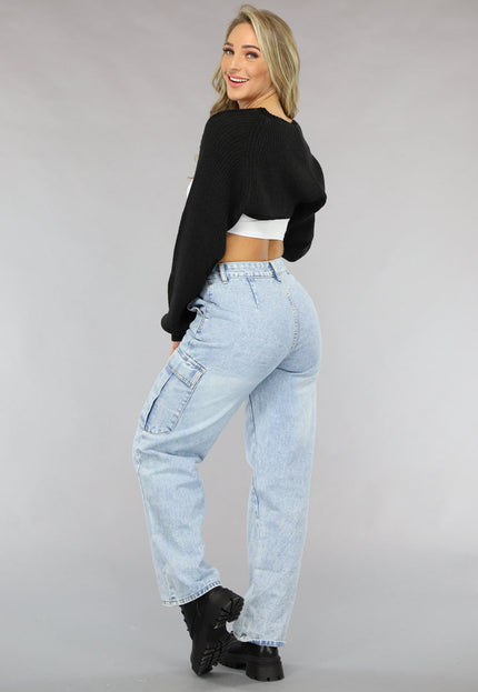 OP=OP.49.NL Zwart Gebreid Bolero Vestje