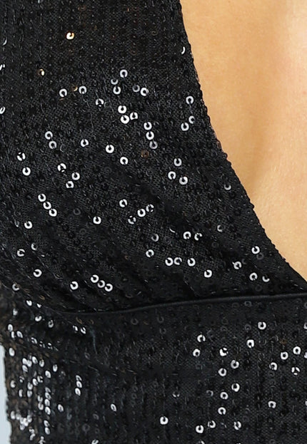 OP=OP.51.NL Zwarte 2-delige Pantalon Set met Glitter Top