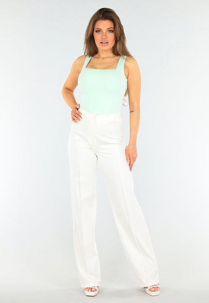 SALESELECTIE Lichtgroene Stretch Top met Strass Steentjes