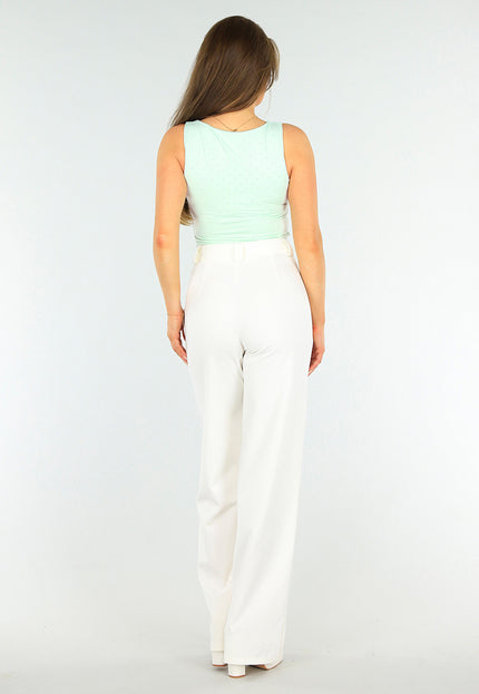 SALESELECTIE Lichtgroene Stretch Top met Strass Steentjes