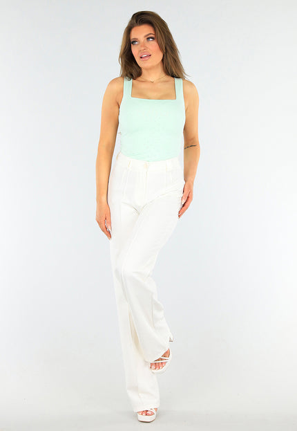 SALESELECTIE Lichtgroene Stretch Top met Strass Steentjes