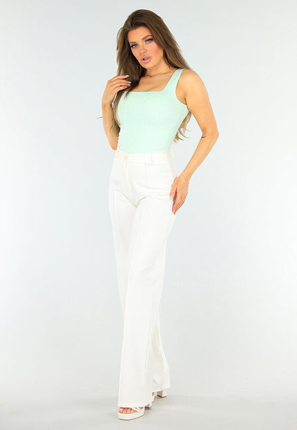 SALESELECTIE Lichtgroene Stretch Top met Strass Steentjes