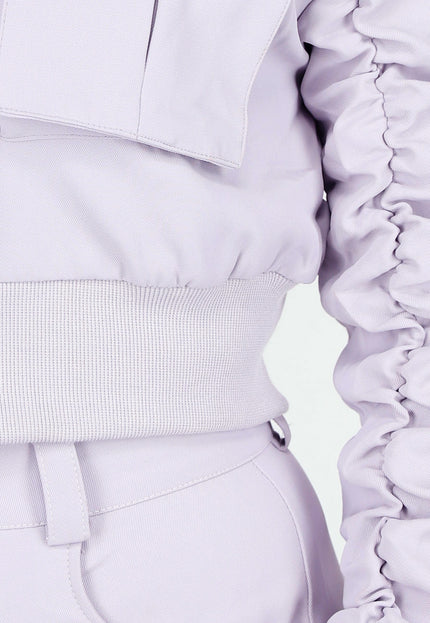 NEW1604 Lila Two Piece Cargo Broek met Bomberjas Set