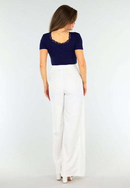 OP=OP.09.NL Navy T-shirt met Kanten Randje