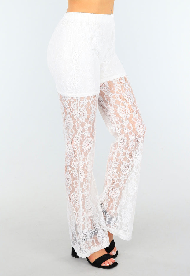NEW1604 Witte Kanten Broek met Ingewerkt Broekje