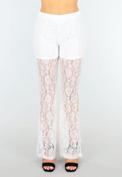 NEW1604 Witte Kanten Broek met Ingewerkt Broekje