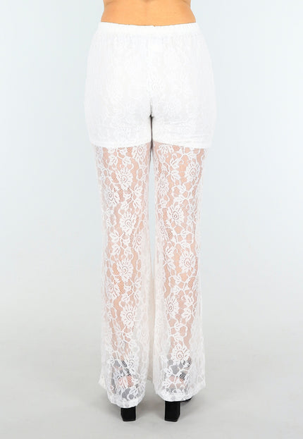 NEW1604 Witte Kanten Broek met Ingewerkt Broekje