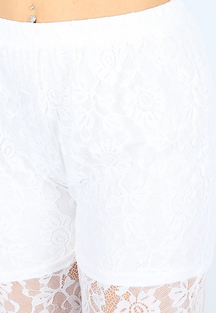 NEW1604 Witte Kanten Broek met Ingewerkt Broekje