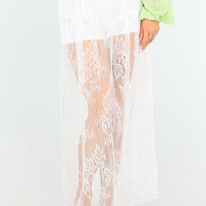 NEW1604 Witte Kanten Rok met Ingewerkt Broekje