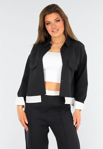 NEW1604 Zwarte Set met Jasje en High Waist Broek