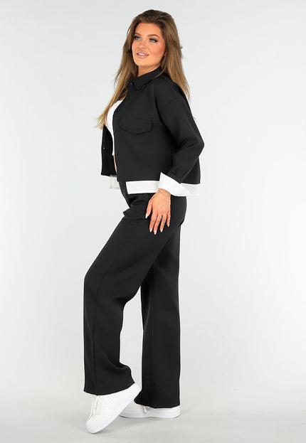 NEW1604 Zwarte Set met Jasje en High Waist Broek
