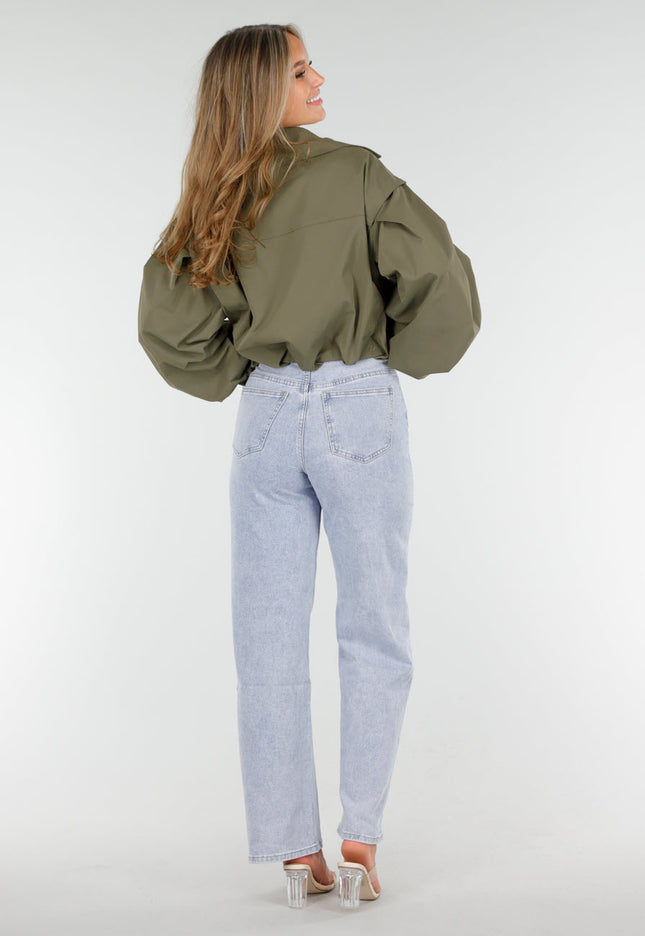 NEW160725 Armygroene Korte Trench Coat