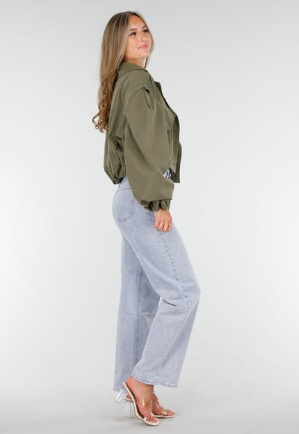 NEW160725 Armygroene Korte Trench Coat