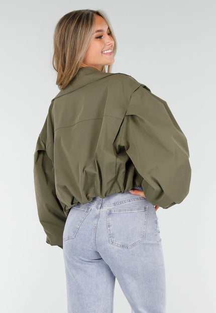 NEW160725 Armygroene Korte Trench Coat