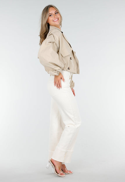 NEW160725 Beige Korte Trench Coat