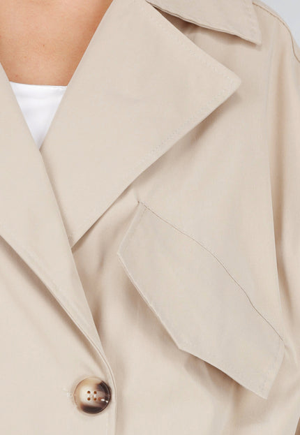 NEW160725 Beige Korte Trench Coat