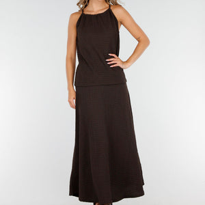 NEW160725 Bruine Maxi Set met Stretch