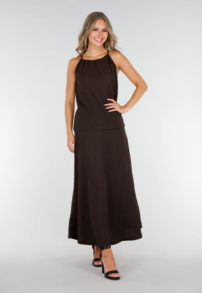 NEW160725 Bruine Maxi Set met Stretch