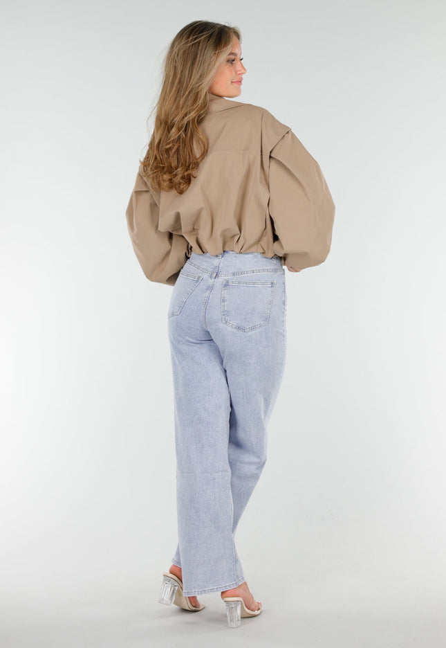 NEW160725 Camelkleurige Korte Trench Coat