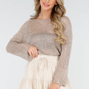 NEW160725 Gebreide Trui met Pailletten