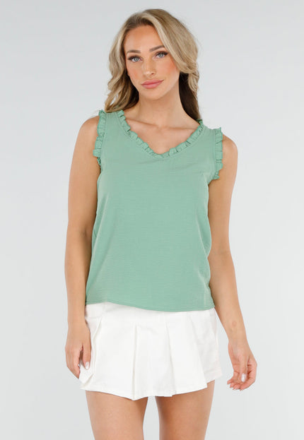 NEW160725 Groene Top met Volants