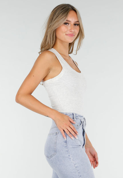 OP=OP.45.NL Lichtgrijze Rib Tanktop Stretch