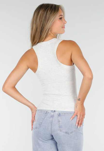 OP=OP.45.NL Lichtgrijze Rib Tanktop Stretch