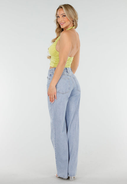 NEW160725 Olijfgroene Haltertop