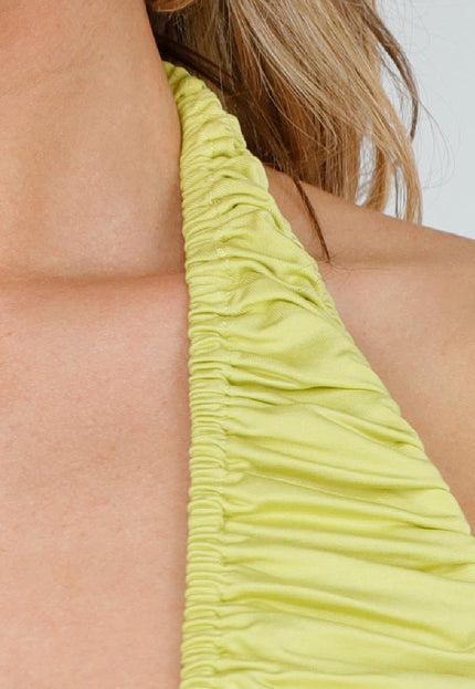 NEW160725 Olijfgroene Haltertop