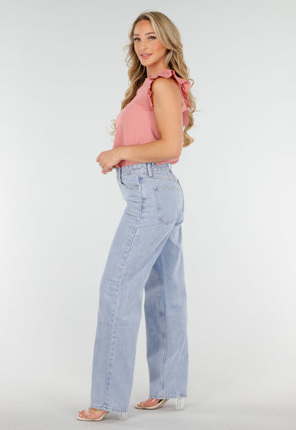 NEW160725 Oudroze Top met Volants en Strik