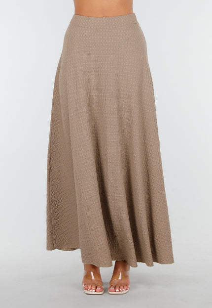 NEW160725 Taupe Set met Haltertop en Rok