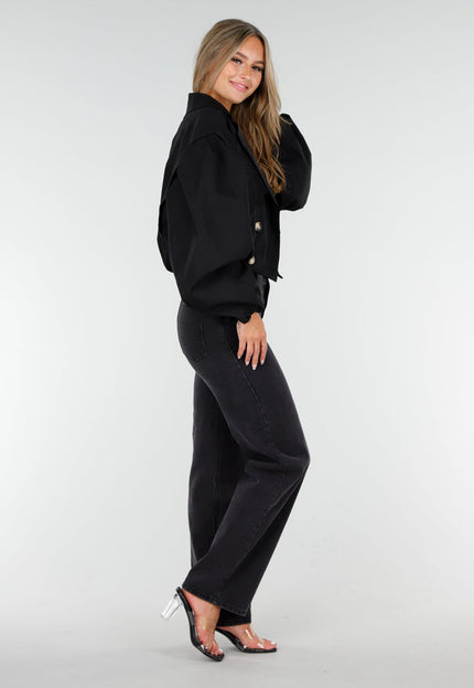 NEW160725 Zwarte Korte Trench Coat