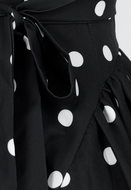 NEW160725 Zwarte Polkadot jurk met Pads