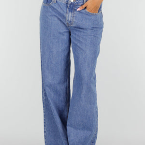 NEW160926 Blauwe Wide Leg Jeans met Lage Taille