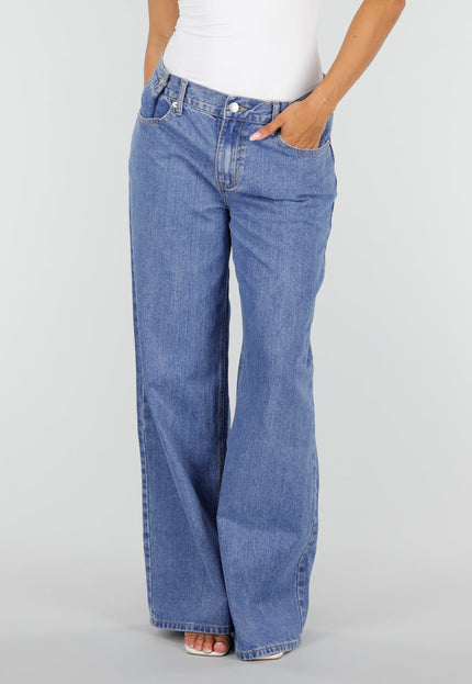 NEW160926 Blauwe Wide Leg Jeans met Lage Taille