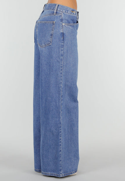 NEW160926 Blauwe Wide Leg Jeans met Lage Taille