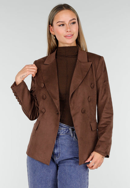 NEW160926 Bruine Suede Blazer