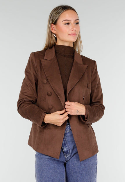 NEW160926 Bruine Suede Blazer