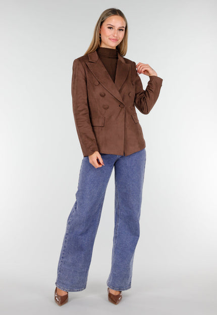 NEW160926 Bruine Suede Blazer