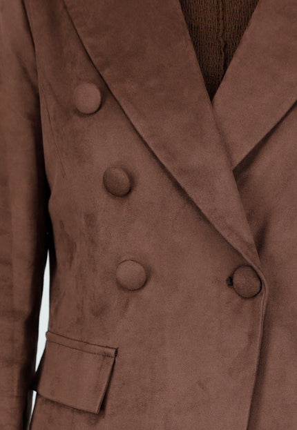 NEW160926 Bruine Suede Blazer