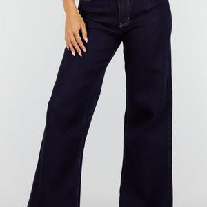 NEW160926 Donkerblauwe Wide Leg Jeans