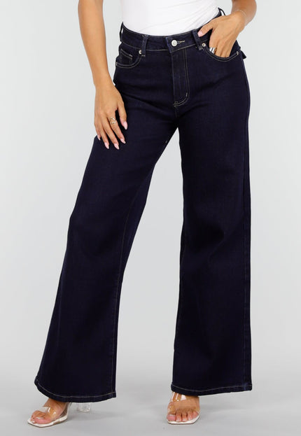 NEW160926 Donkerblauwe Wide Leg Jeans